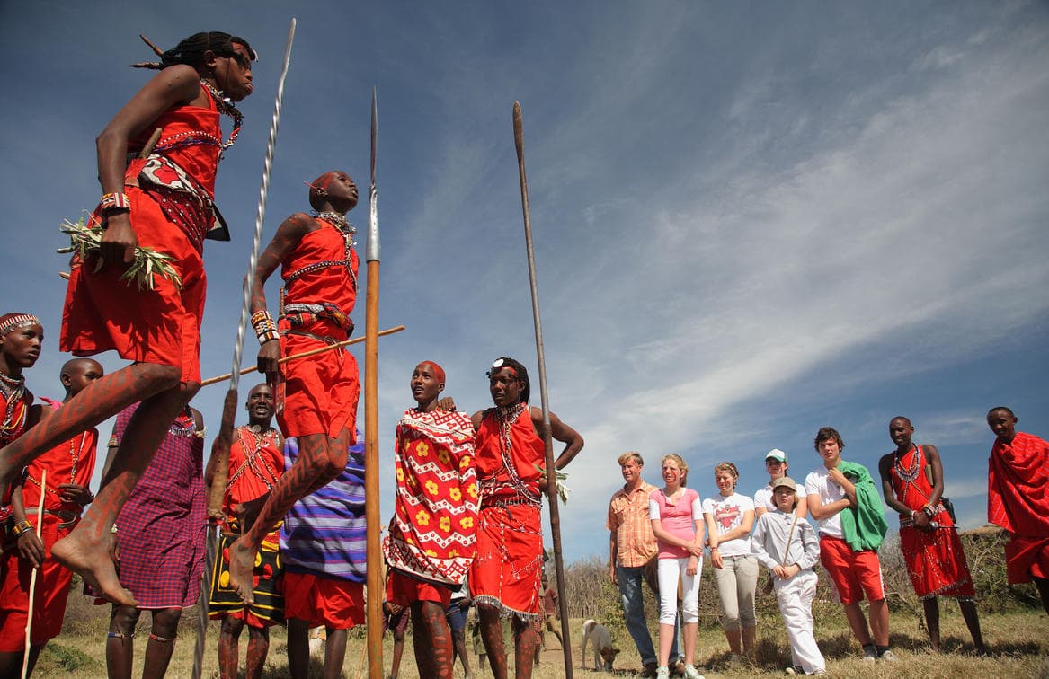 Maasai warriors in traditional dress Kenya cultural safari