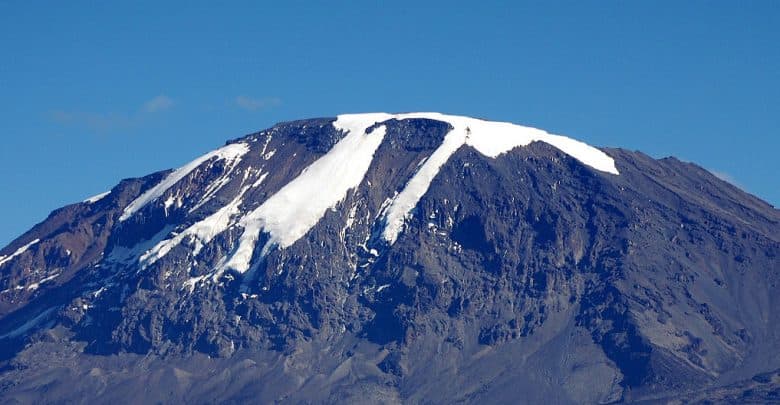 Mount Kilimanjaro snow-capped summit in Tanzania