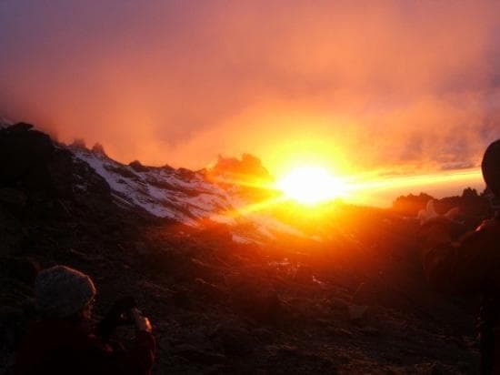 Sunset over Mount Kenya landscape Kenya