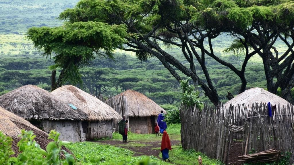 Maasai village near Lake Natron Tanzania cultural